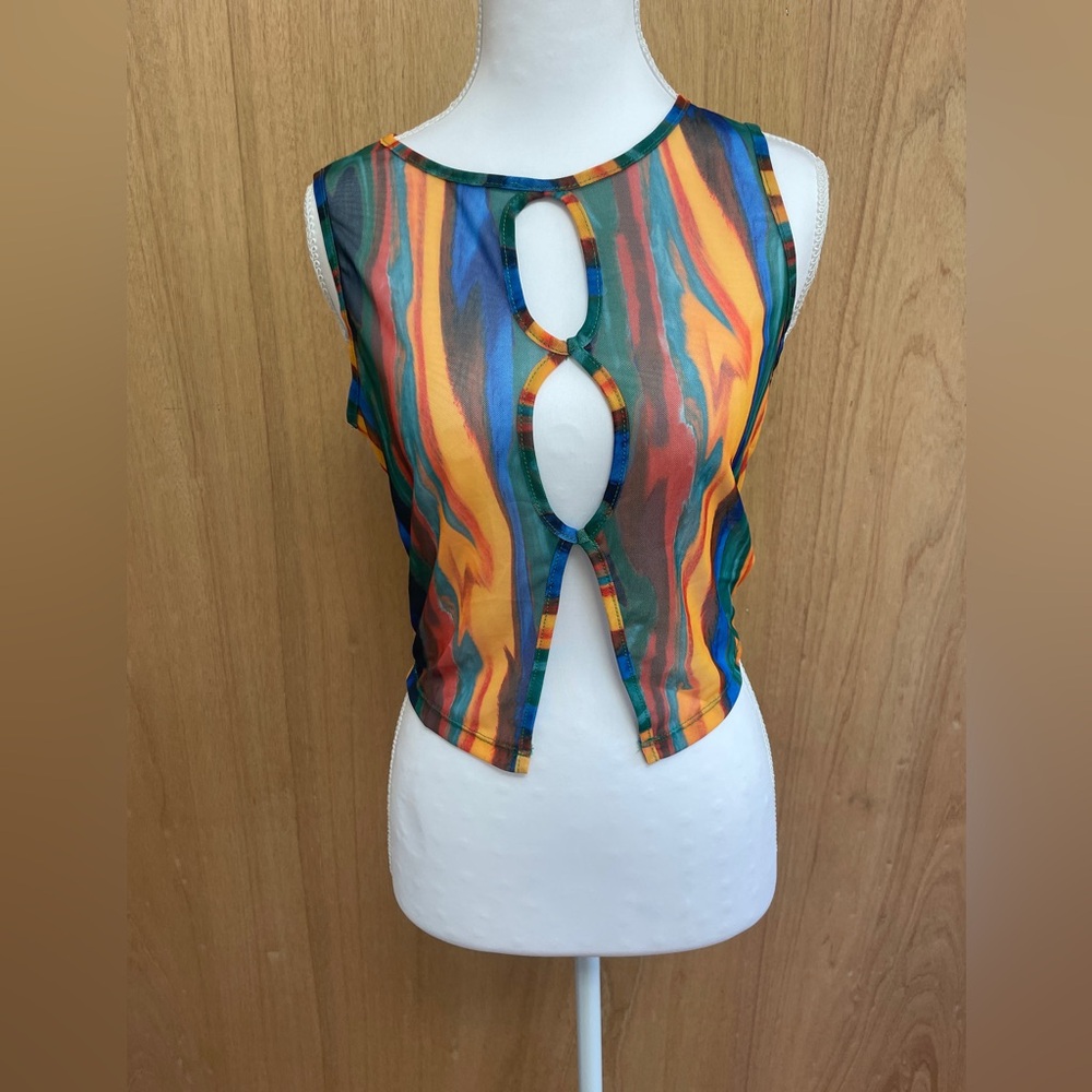 Multicolor Cut-Out Tank Top